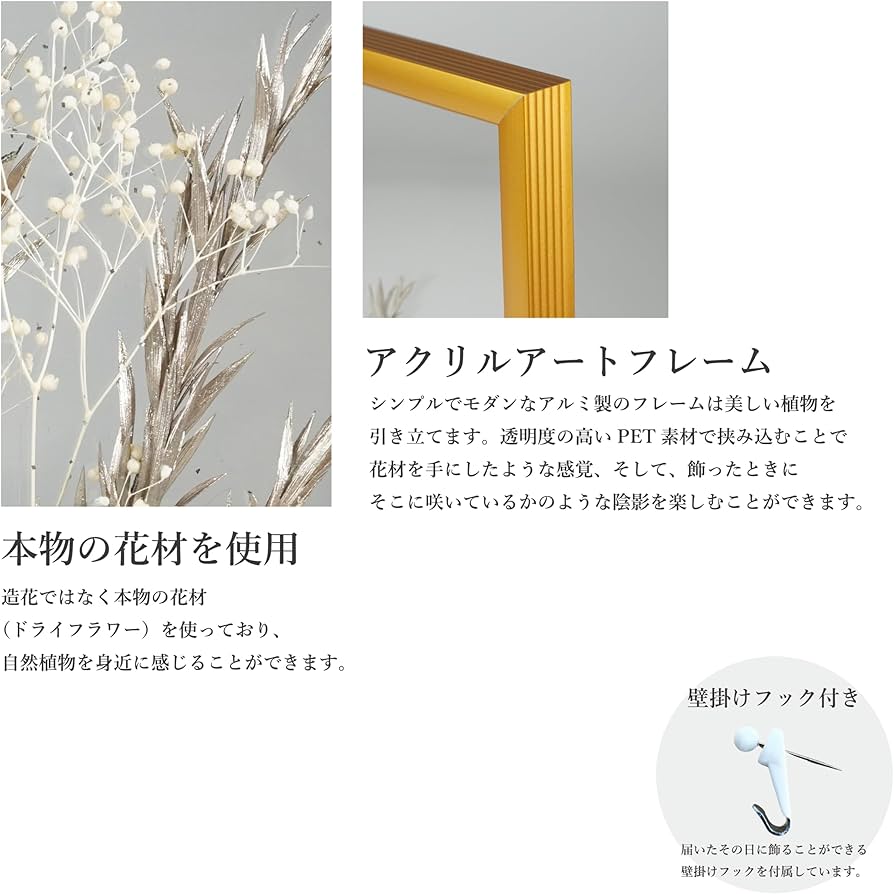 Amazon.co.jp: RingLeaf ボタニカル フロート額装 自然素材のアート