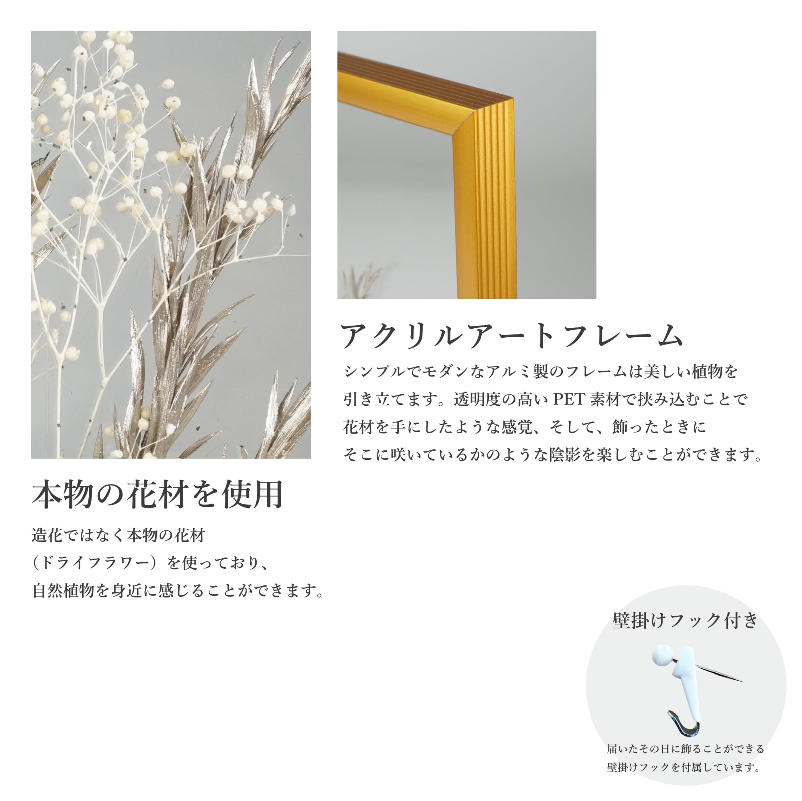 Amazon.co.jp: RingLeaf ボタニカル フロート額装 自然素材の