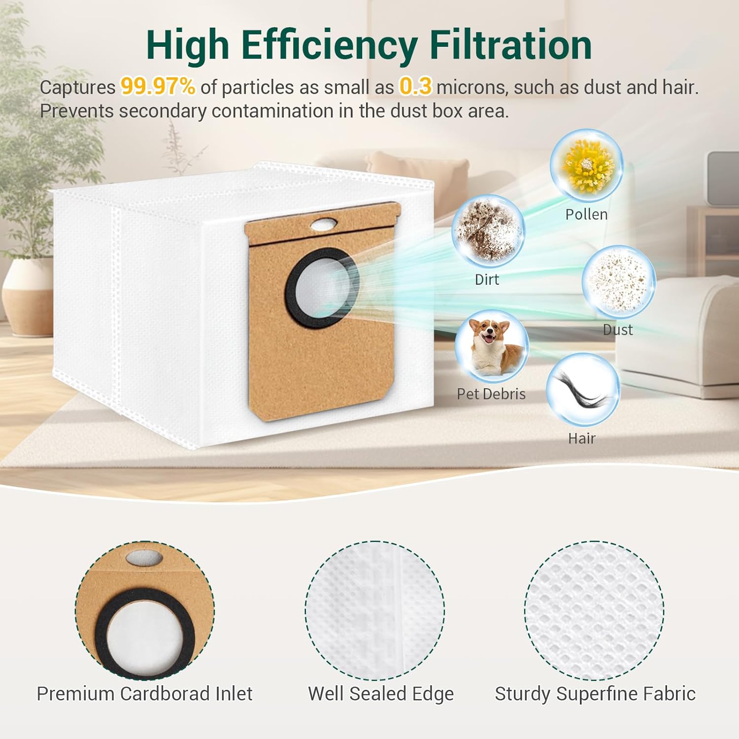 19Pack Replacement Parts Accessories for Eufy L60/L60 Hybrid/L60/L50 Series Robot Vacuums Kit, 1 Main Roller Brush, 4 Hepa Filters, 6 Side Brushes, 6 Dust Bags, 1 Screwdriver, 1 Clean Tool