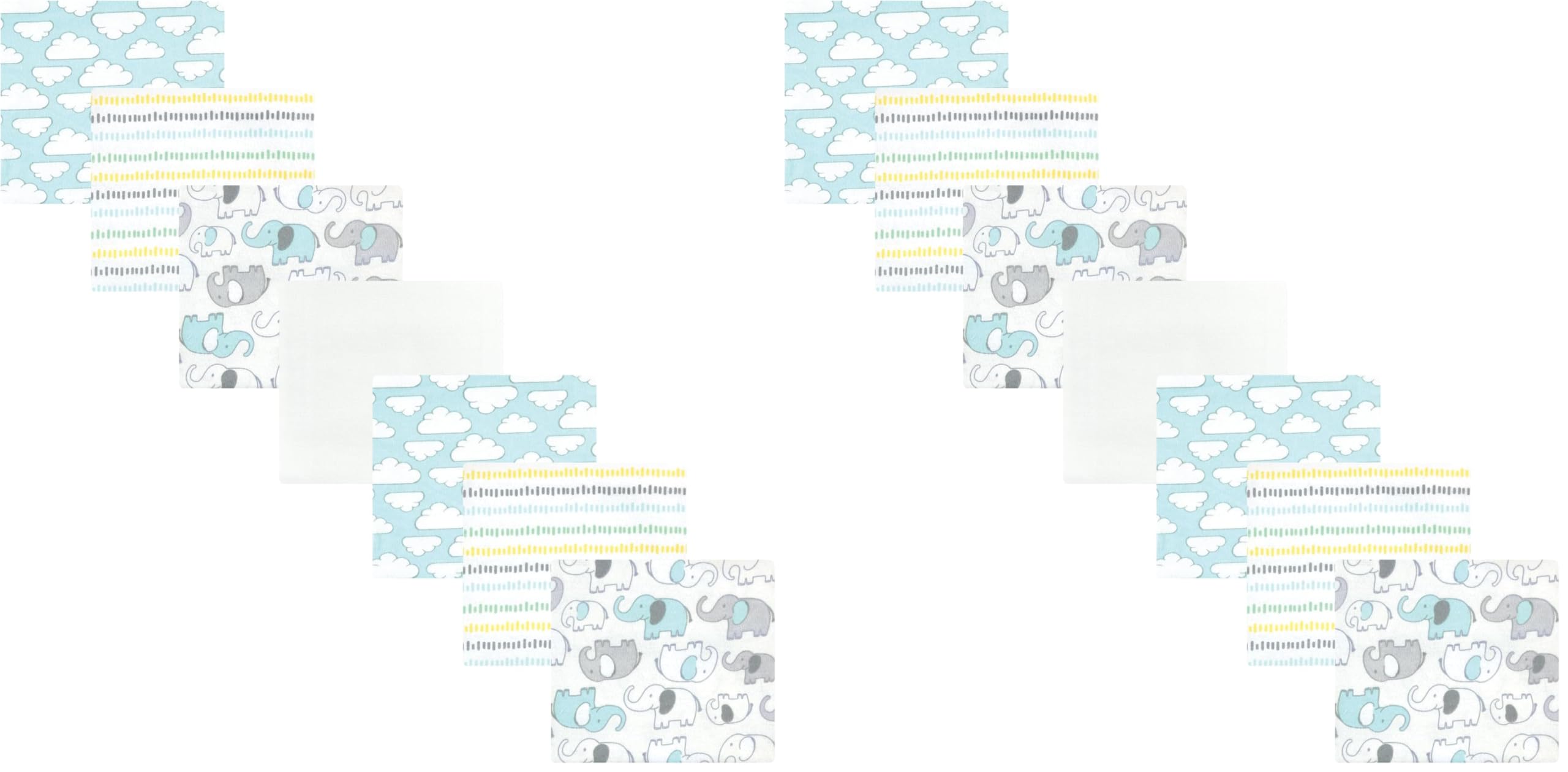 Hudson Baby Unisex Baby Cotton Flannel Receiving Blankets Bundle, Neutral New Elephant, One Size (Pack of 2)
