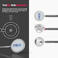 Vista 7 de MDF Instruments, Acoustica Estetoscopio Ligero para Médicos, Enfermeras, Estudiantes, Uso de Salud en el Hogar, Adultos, Cabeza Dual, Tubo Gris