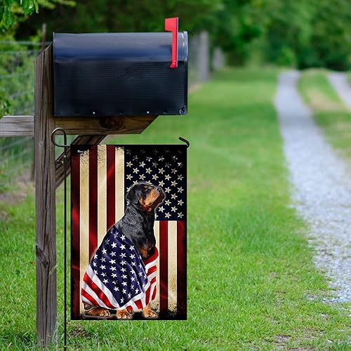 Miniatura 9 de FLAGWIX Bandera estadounidense Rottweiler Bandera patriota estadounidense v5, bandera de casa (29.5 x 39.5 pulgadas), banderas de Estados Unidos de