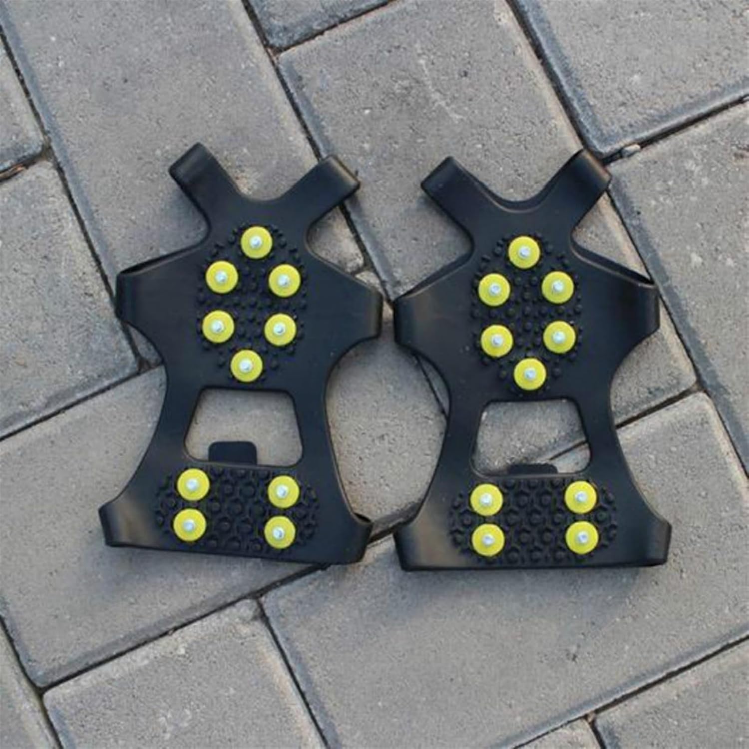 Ice Snow Grips,Ice Cleats 1 Pair S M L XL 10 Studs Anti-Skid Snow Ice Climbing Shoe Spikes Grips Crampons Cleats Overshoes Crampons Spike Shoes