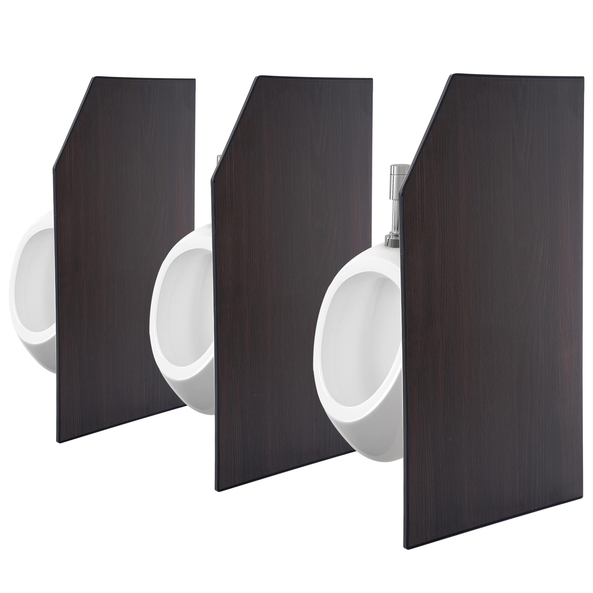 urinal partition,3 pcs wall-mounted urinal screen toilet partition,men's urinal privacy screen divider for schools/kindergartens/shopping malls/public places,brown