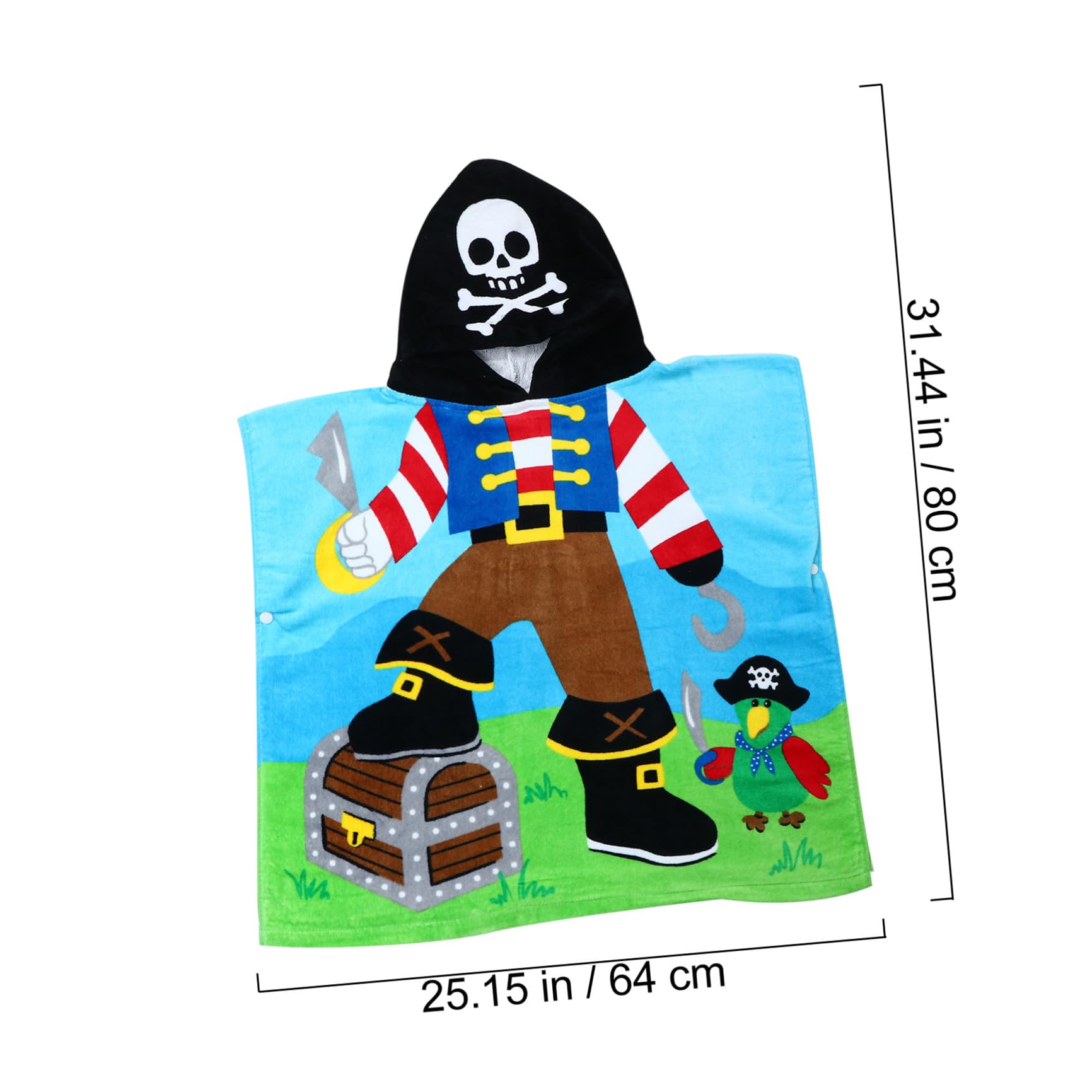 Mipcase Albornoz Capucha Infantil de Algodón Dibujos de Pirata | Suave y Cómodo al Vestir, Seca Rápido, Diseño de Capitán Pirata para Niños