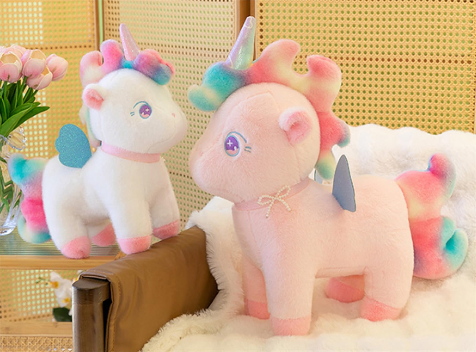 Plüsch Einhorn Kuscheltier - Regenbogen Plüschtier-Einhorn - Kinder-Kuscheltier - Weiches Einhorn Kissen-Stofftier Für Kinder Und Babys (100cm,Rosa)