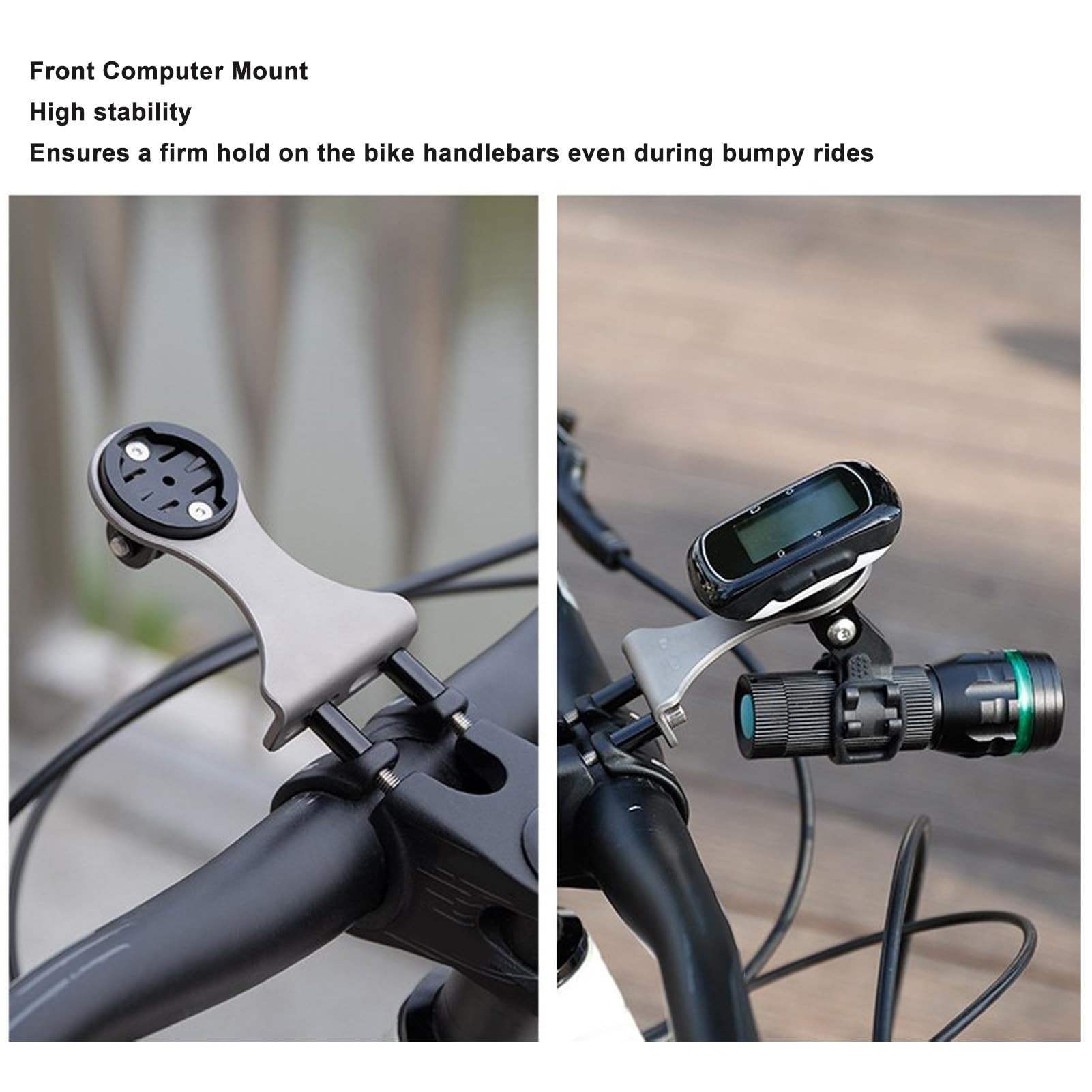 plplaaoo Supporto per computer anteriore Supporto per supporto per computer per manubrio Adattatore per staffa per cronometro per ciclismo Bicicletta Sport Fotocamera Torcia Morsetto