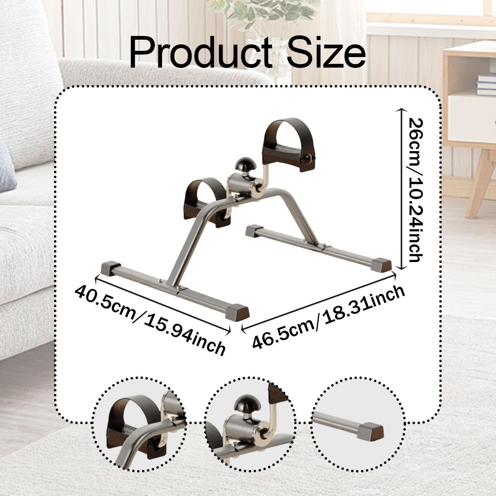 Machine à Pédales pour Exercices Des Jambes Vélo Miniature D'Intérieur avec Résistance Ajustable, Noir