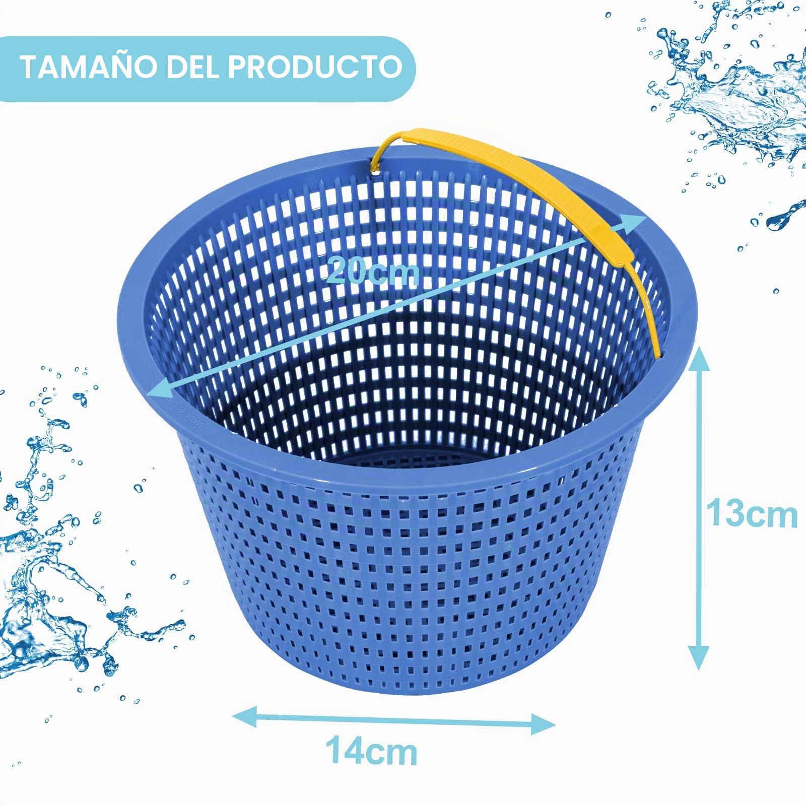 POOLAZA Reemplazo de cesta de skimmer de piscina para piscina enterrada (Set de 3) - Elimine hojas y escombros - 20,5 cm arriba, 14 cm abajo, 13 cm de profundidad