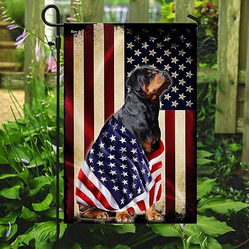 Miniatura 7 de FLAGWIX Bandera estadounidense Rottweiler Bandera patriota estadounidense v5, bandera de casa (29.5 x 39.5 pulgadas), banderas de Estados Unidos de