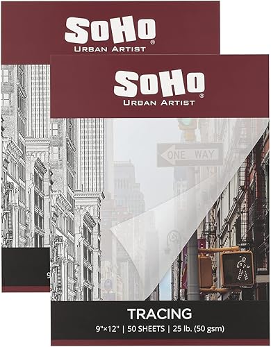 Miniatura 10 de SoHo Urban Artist Vellum - Bloques de papel de calco, papel vitela translúcido para dibujar, trazar, diferentes tipos de medios y más, Individual, 9