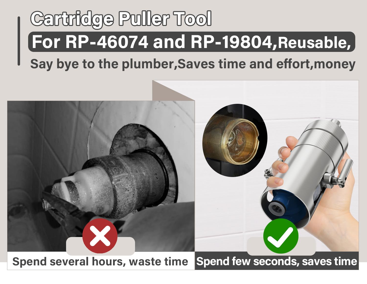 RP19804 RP46074 Herramienta de extracción de cartucho para cartuchos Delta 1300 y 1400, permite una fácil extracción del conjunto del cartucho