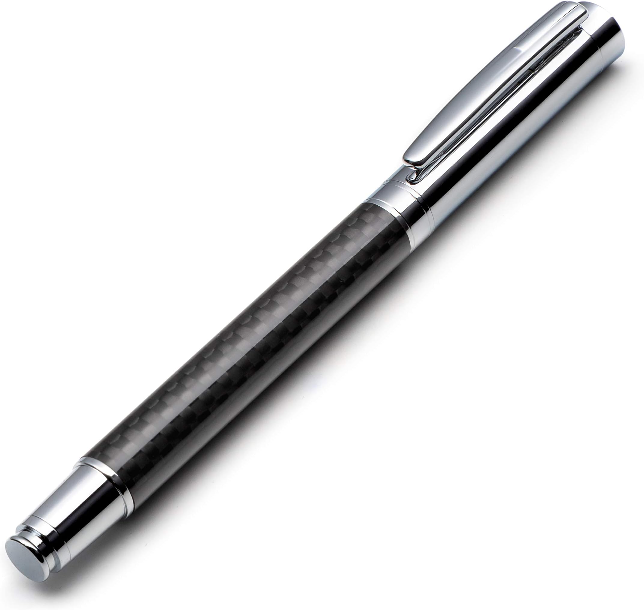 ZenZoi Carbon Fiber Executive Rollerball - Premium Writing Fine Point Gel Ink. Luxury Gift Set for Men or Women. Quality, Refillable, Working, Journaling