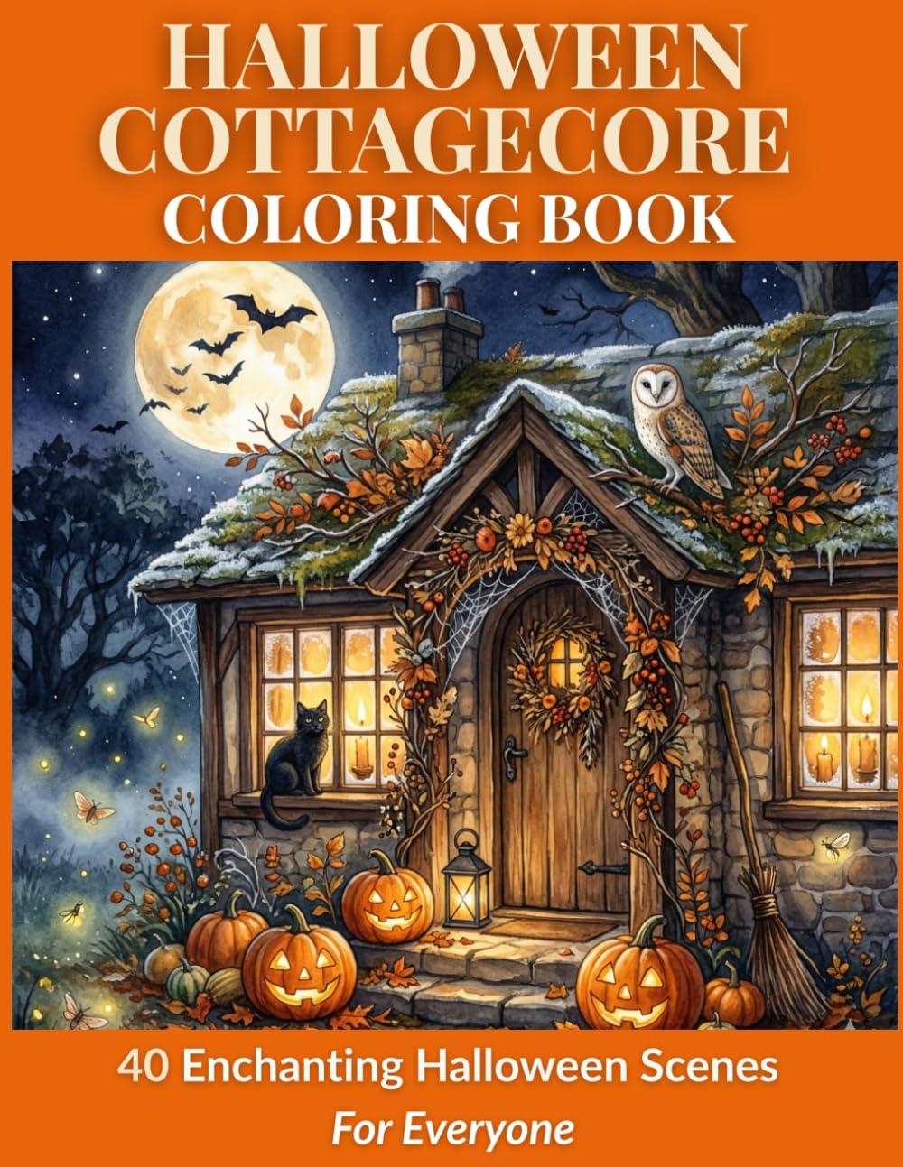 Halloween Cottagecore Coloring Book: 40 Enchanting Halloween Scenes | Witch Cottages, Moonlit Gardens and Mystical Creatures | Simple Thick Lines for ... (Cottagecore Coloring Books by Youri U)