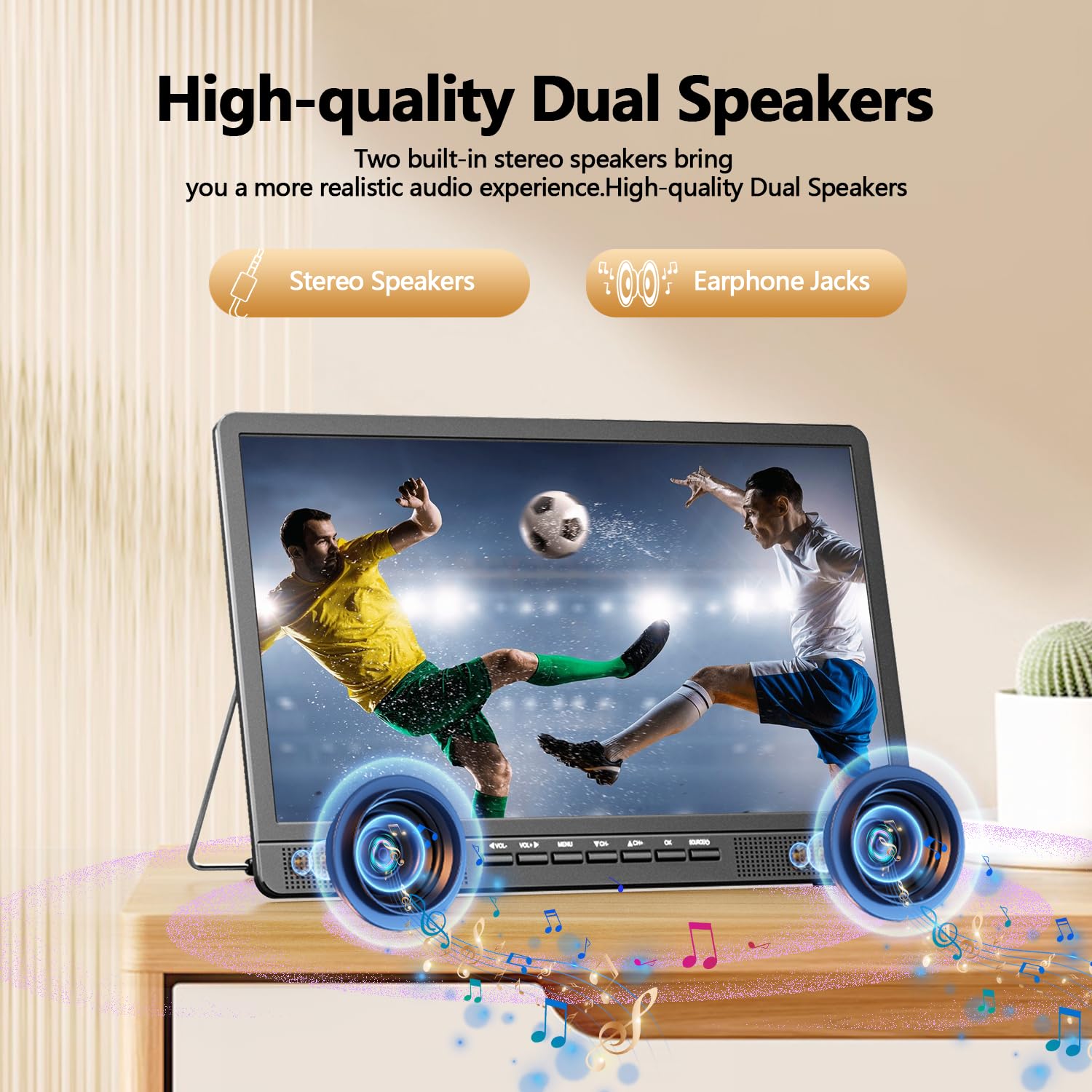 TV Portatile Desobry 18 Pollici | Con Batteria 6000mAh E Antenna DVB-T2 | Per Campeggio, Cucina E Camera - Foto 3