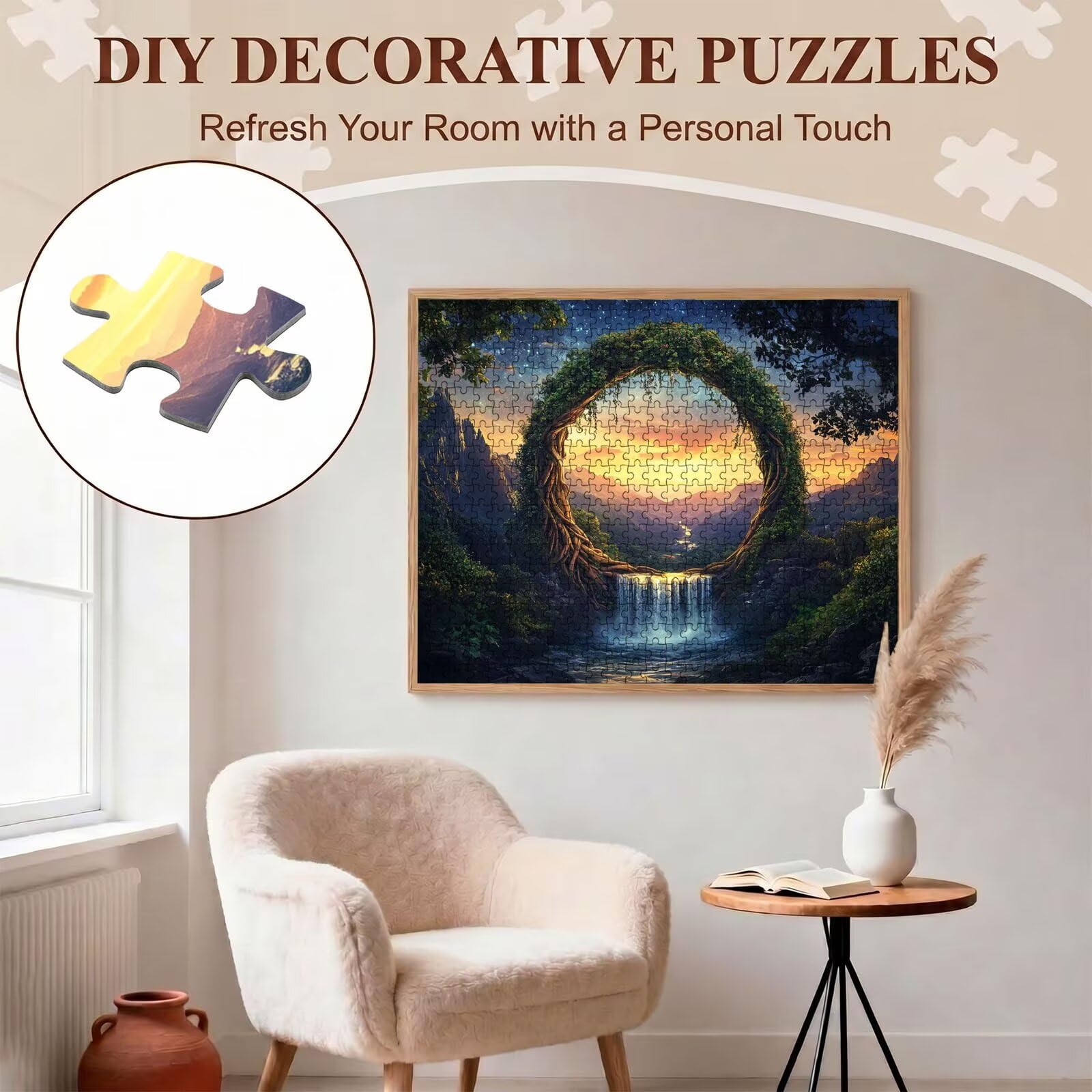 sogno paesaggio Puzzle 1000 Pezzi per Adulti, Puzzle in Legno - Collezione Classica con Poster Incluso -Sfida di Concentrazione e Passatempo Antistress, Gioco Educativo per Famiglia, 75 x 50 cm f0-787