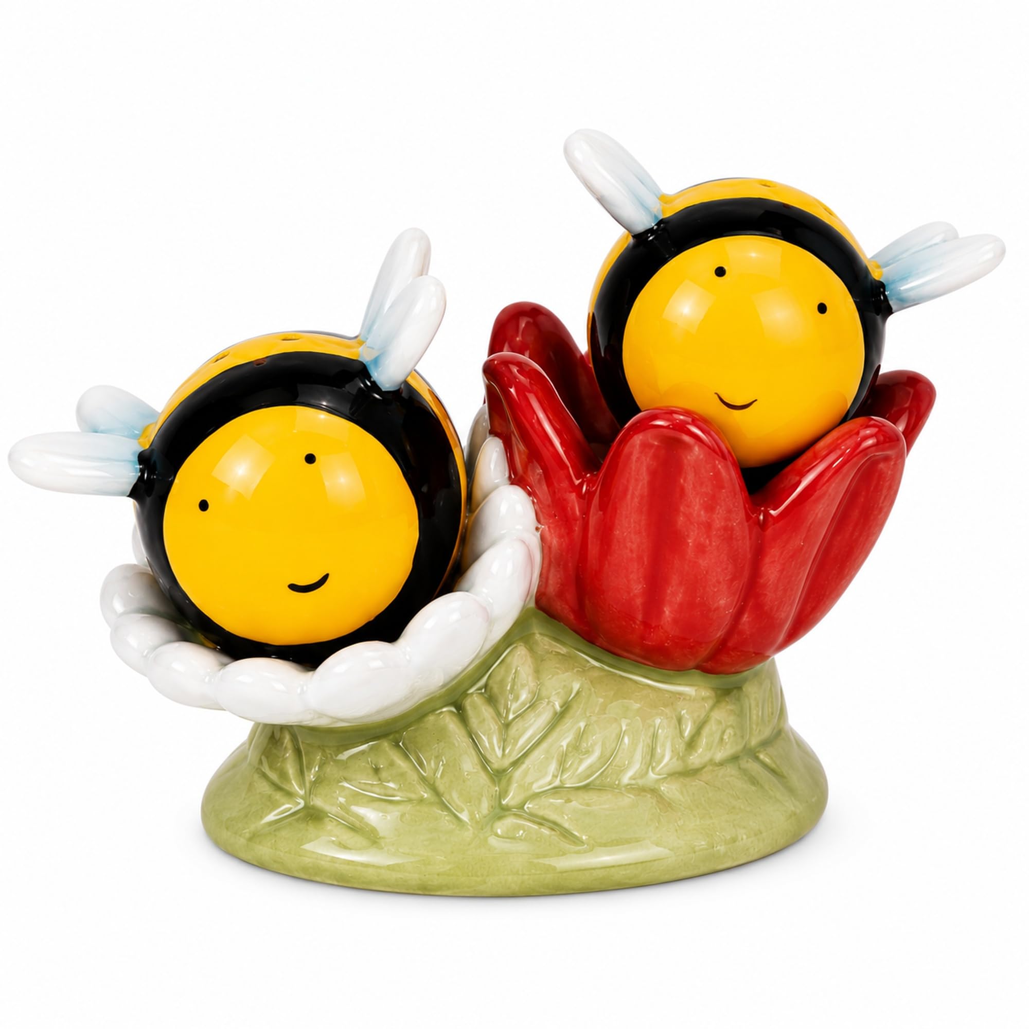 Amazon.com: Blue Sky Ceramics Bumble Bee and Flower Salt & Pepper