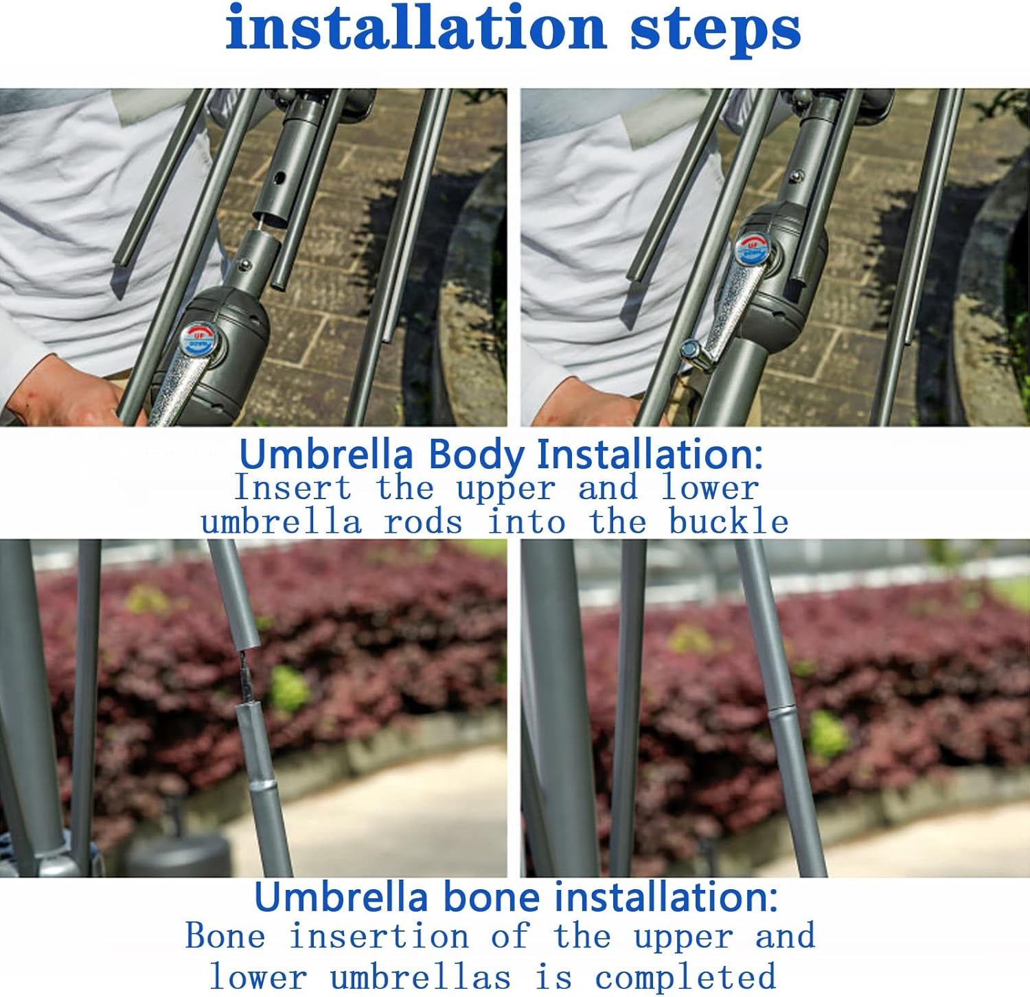 Garden parasols Outdoor Umbrellas with 5 Sturdy Ribs, Easy to Assemble, Portable, for Garden Yard Beach Pool Table Parasol, Patio Umbrella Market Outdoor parasols