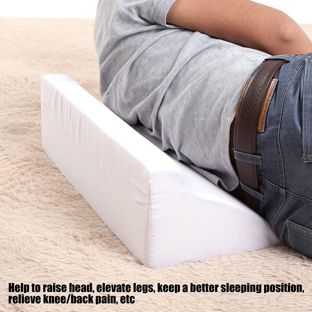Cojín de Soporte de cuña, cojín de cuña de Espuma, Almohada de Apoyo Lumbar Multiusos compacta para Soporte de piernas 19.7 x 9.4 x 5.9 in/19,69 x 9,45 x 5,91 Pulgadas