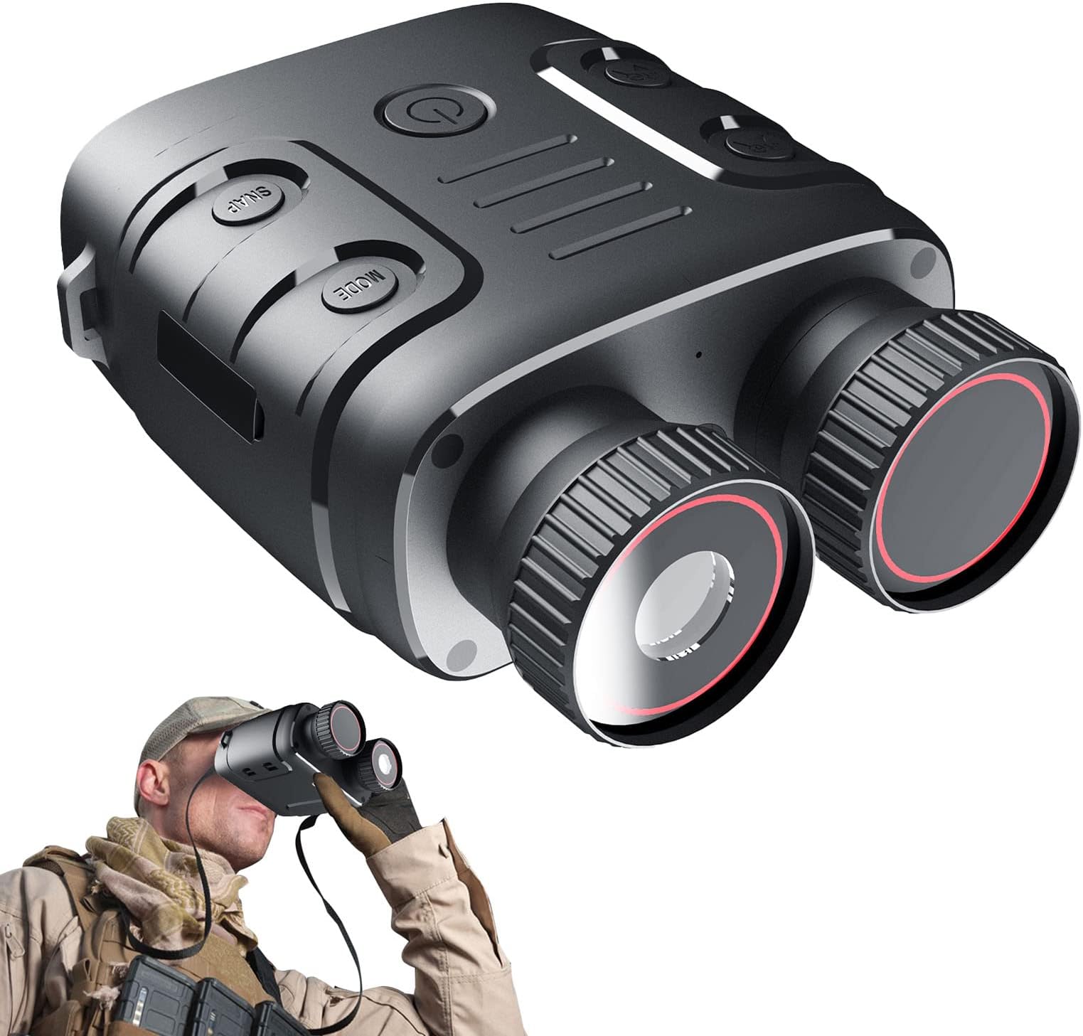Night Vision Goggles,1080P 984ft 7 Level Digital Infrared Rechargeable Night Vision Goggles 850NM,2.4" Large Viewing Screen 5X Optical Zoom can Save Photo and Video