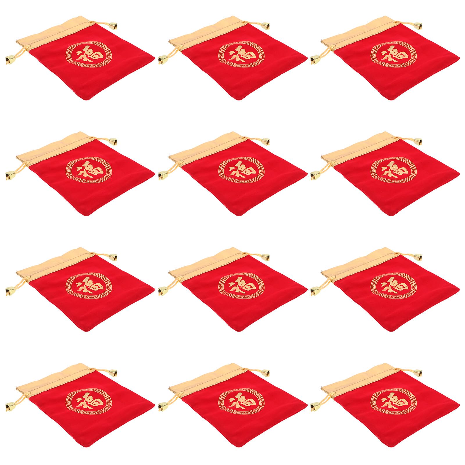 Bolsas de terciopelo rojo con cordón UKCOCO para joyas y dulces tradicionales