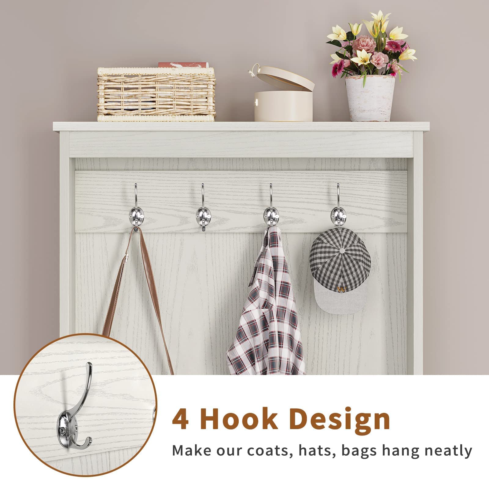 Buy Itaar Hall Tree with Storage Bench, Entryway Bench with Coat Rack