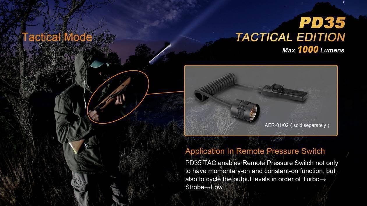 Crаzу Dеаlѕ Fenix PD35 TAC 1000 Lumen CREE LED Tactical Flashlight with USB Rechargeable, Weapon Mount kit with EdisonBright USB Charging Cable Bundle