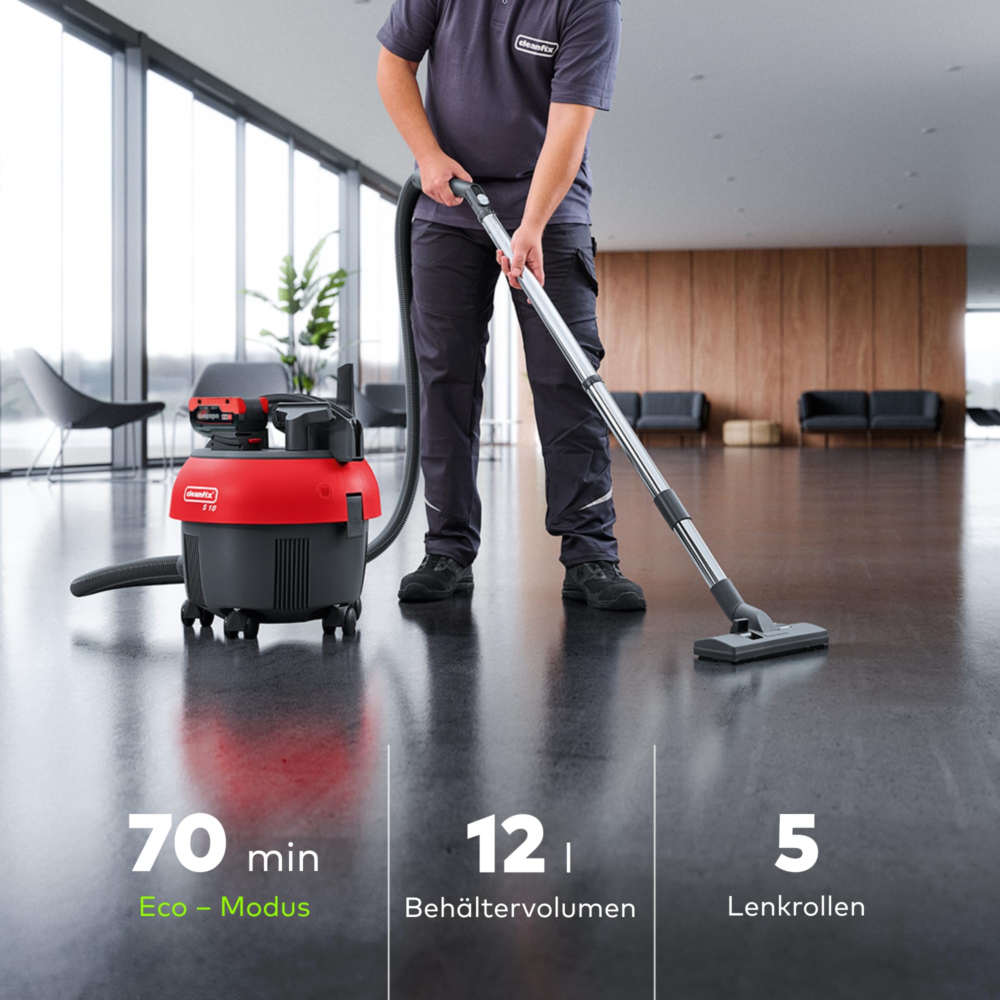 S10 Plus Aspiradora inalámbrica y Potente | Sistema de batería Metabo CAS | Aspiradora Industrial y aspiradora Comercial para Uso doméstico y Profesional | Fabricado en Suiza