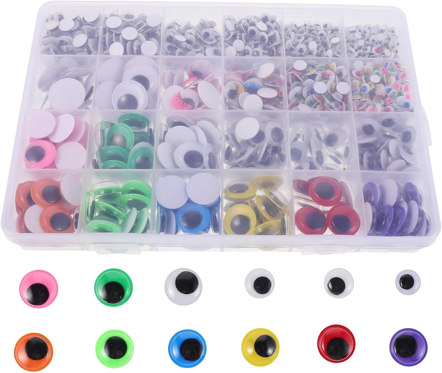 ULDIGI 1680 Pcs Self-Adhesive Googly Eyes for Crafts Multi Colored Movable Wiggle Eyes Stickers for DIY Art Projects School Teaching and Handmade