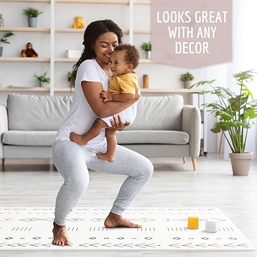 Miniatura 2 de Elegante tapete de juego para bebé suave y fácil de limpiar 56 x 4 pies crea un área de juego segura para tu bebé la alfombra de juegos de espuma