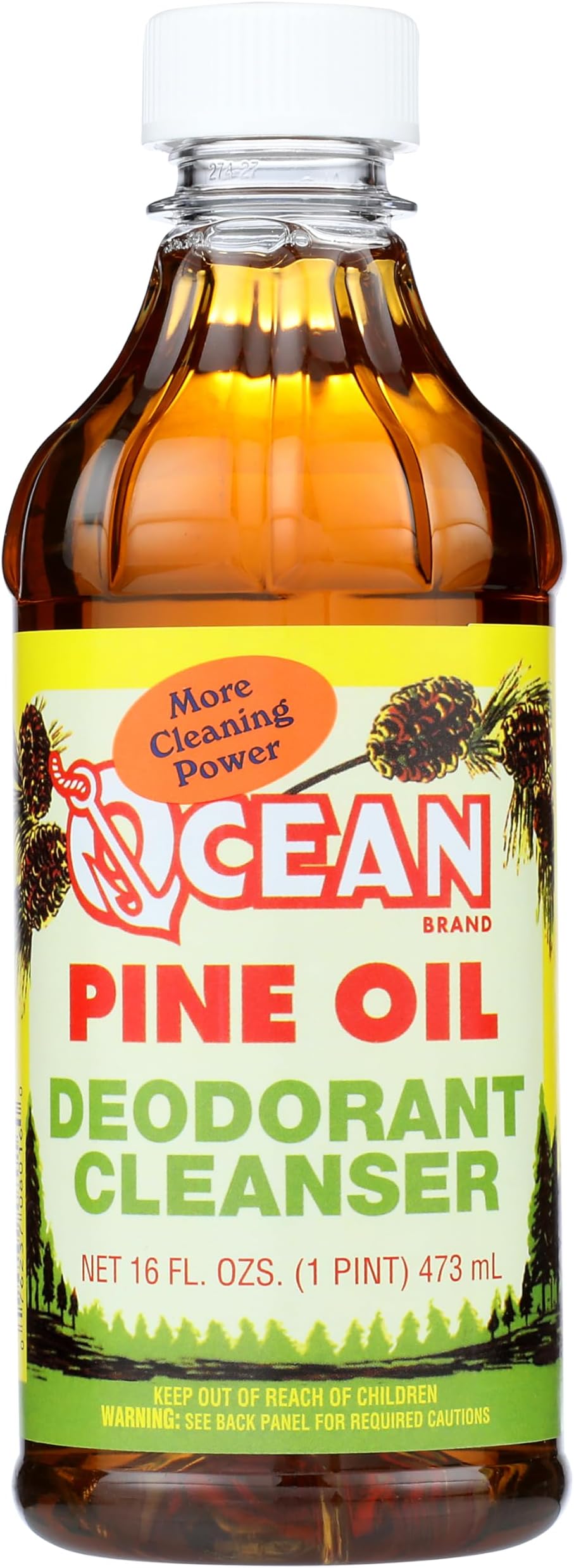 Ocean Brand Pine Oil Original 65% Pure Pine Multipurpose Cleaner, Kitchen, Floor, Bathroom and Surface Cleaning Product for Home, 16 fl.oz.