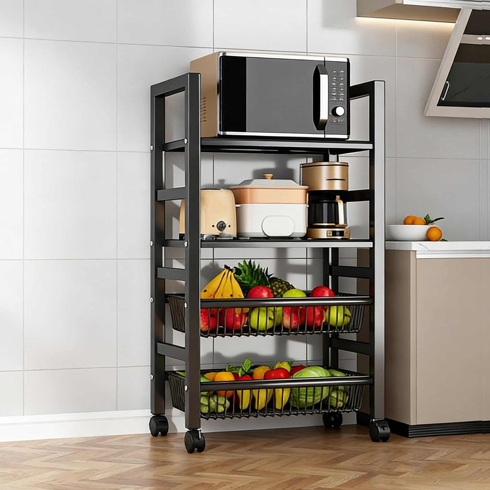 Carrito organizador de cocina rodante para solucionar la falta de espacio