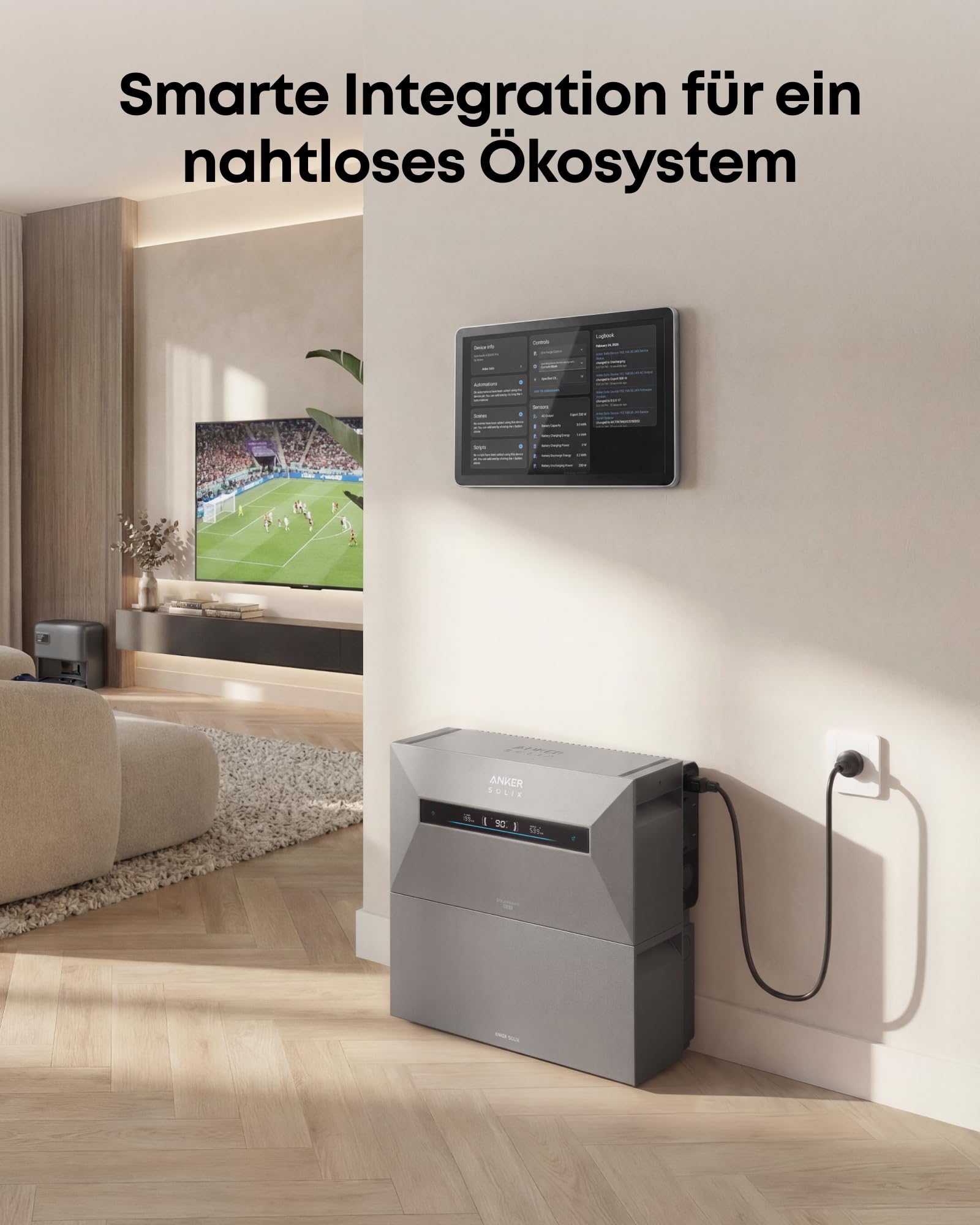 Anker SOLIX Smart Plug Gen 2, kompatibel mit Geräten bis zu 3680W, 16A Belastbarkeit, WLAN & Bluetooth, feuerfester Plug&Play-Stecker, kompatibel mit Solarbank, smarte App-Steuerung