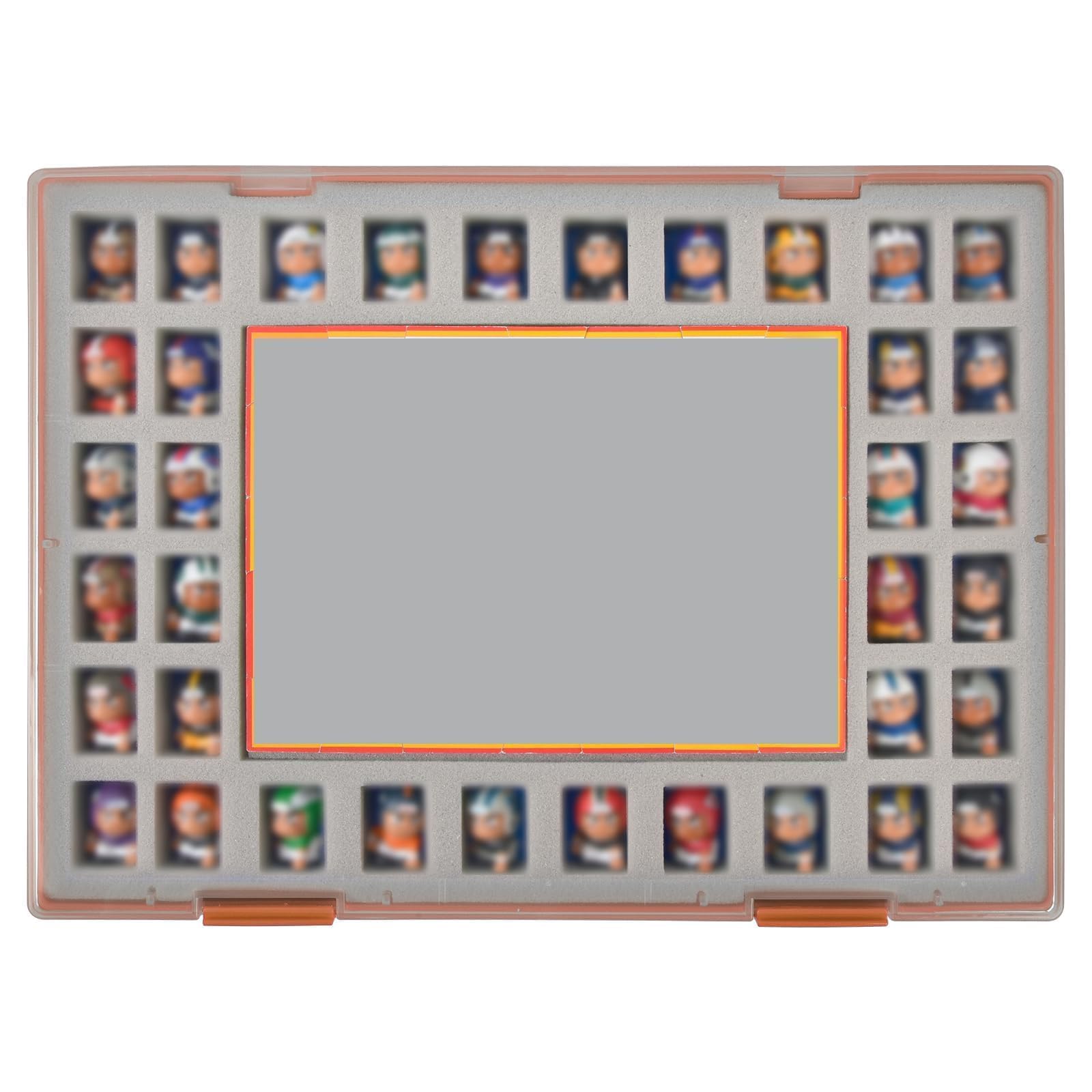 Collector Box Compatible with Teenymates for Party Animal Football Baseball Basketball Hockey Series Mini Figures, Storage Organizer for Blind Bags Set Mystery Pack (Case Only) -Brown