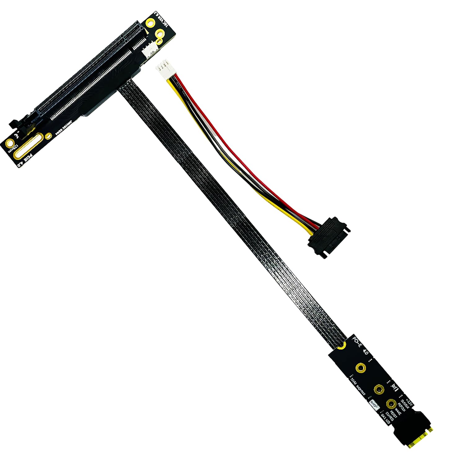 Sintech M.2 NGFF Key M to PCIe 4.0 16x Graphics Card Riser Adapter Card,Nvme to PCI-e PCI-Express 4.0 16X Extension Cable 49cms,Compatible with RTX4090-RTX3060 RX7900 RX6950XT-RX6500XT