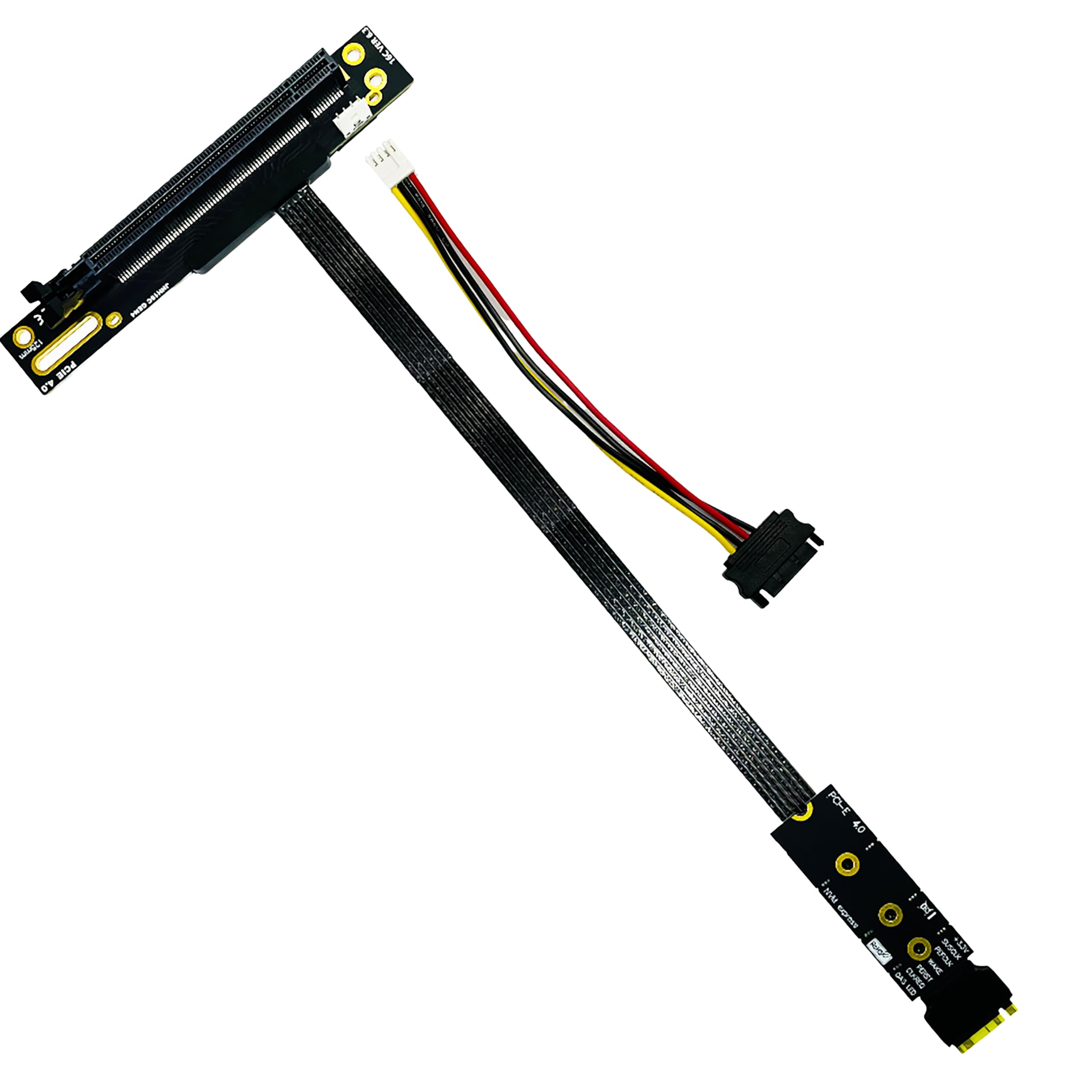 CERRXIAN M.2 NGFF to PCI-e 16x Graphics Riser Card, 90 Degree Left M.2 NGFF Key to PCI-Express 16X Extension Cable (Left