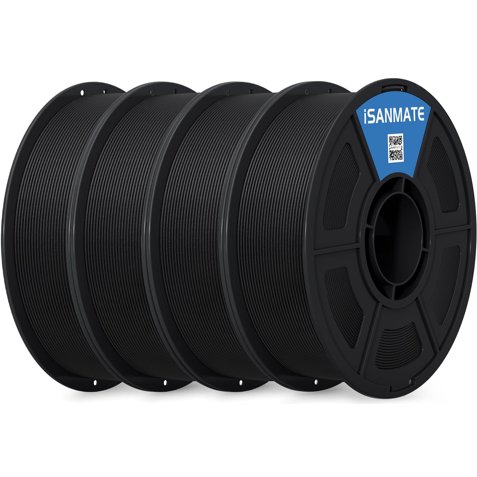 iSANMATE 4KG ASA Carbon Fiber Filament 1.75mm, Premium Anti-UV Wetterbeständiges 3D Drucker Filament für Outdoor, 1KG*4 Spule ASA Kohlefaser Filament