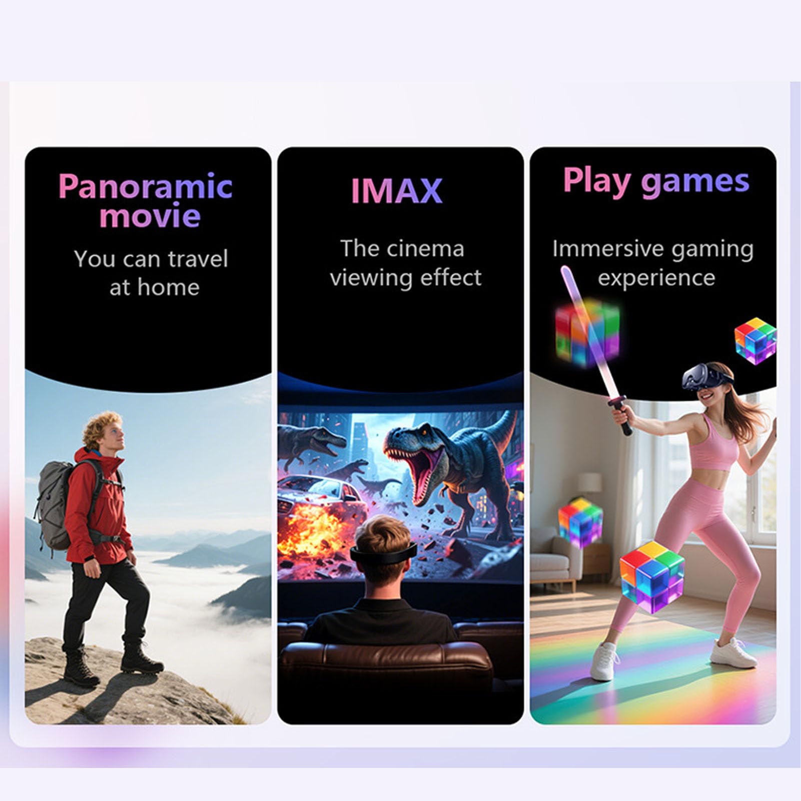 Fabater Occhiali VR FOV 120° Design Ergonomico Cuffie Anti-luce Blu per Un'esperienza di Gioco e Film Coinvolgente per Smartphone da 5-7 Pollici