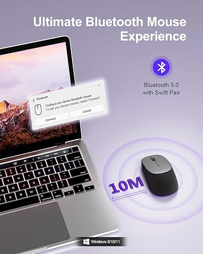 Miniatura 2 de Ratón inalámbrico Bluetooth, seguimiento óptico de 1600 DPI, 3 DPI ajustables, diseño compacto y portátil para manos pequeñas, PC, Mac, batería de