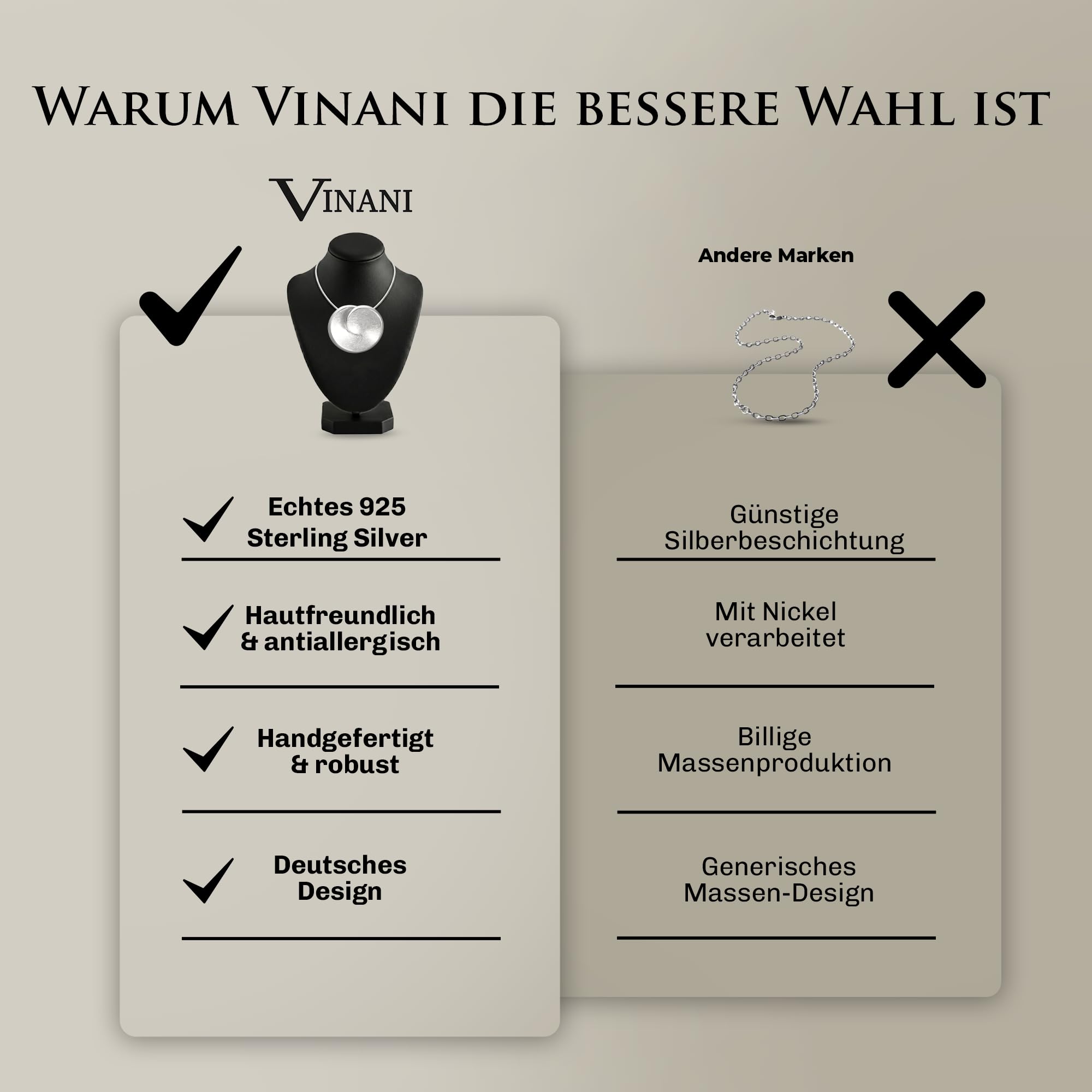 Kreiskette 925 Sterling Silber mit modernem Anhänger für Damen, ABBG-S00 | Gebürstete und polierte Oberfläche, Schlangenkette, nickelfrei, antiallergisch, designed in Deutschland