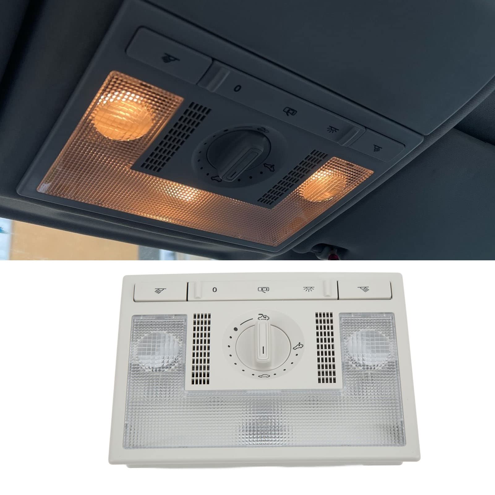 Luz de Lectura de Cúpula Gris 6Q0959613A Reemplazo de Accesorio de Coche para Iluminación Interior Altea Leon Toledo Rv