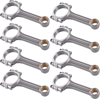 maXpeedingrods 5.700" I-Beam 5140 Connecting Rods for Chevy SBC 350 - 8pcs Forged Steel, 500HP Rated, Bushed Floating