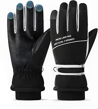 Winter Women Ski Gloves, Waterproof Touch Screen Snow Gloves, Warm Windproof Snowboard for Skiing Hiking Cycling