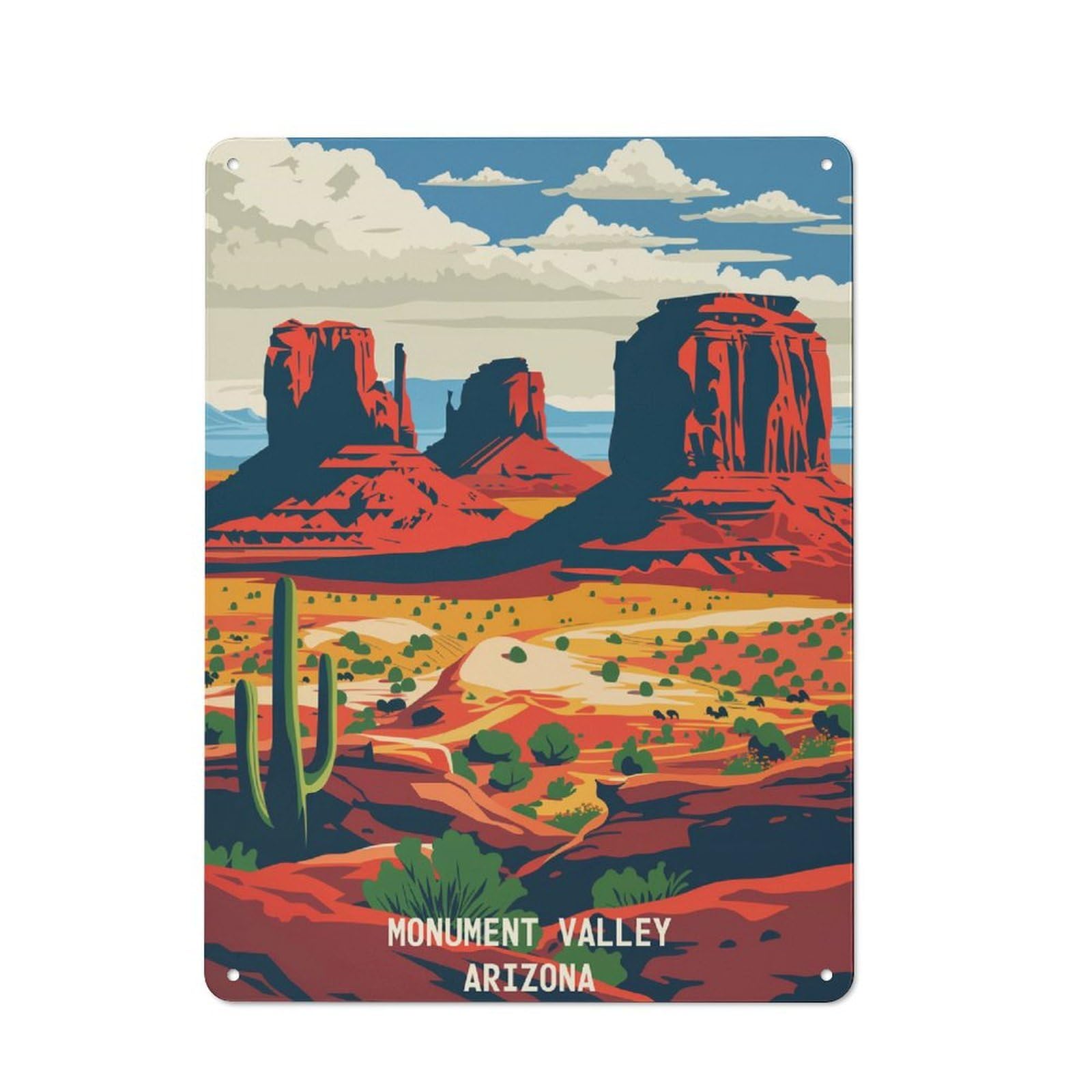 Monument Valley Majestic Metal Wall Sign 40x30cm, Vintage Home Bar Decor for Pub, Home Bar, Shed Or Man Cave