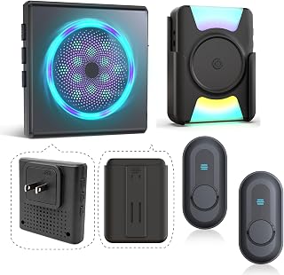 CallToU Hearing Impaired Doorbell, Plug-In & Portable Receivers, 2 Buttons