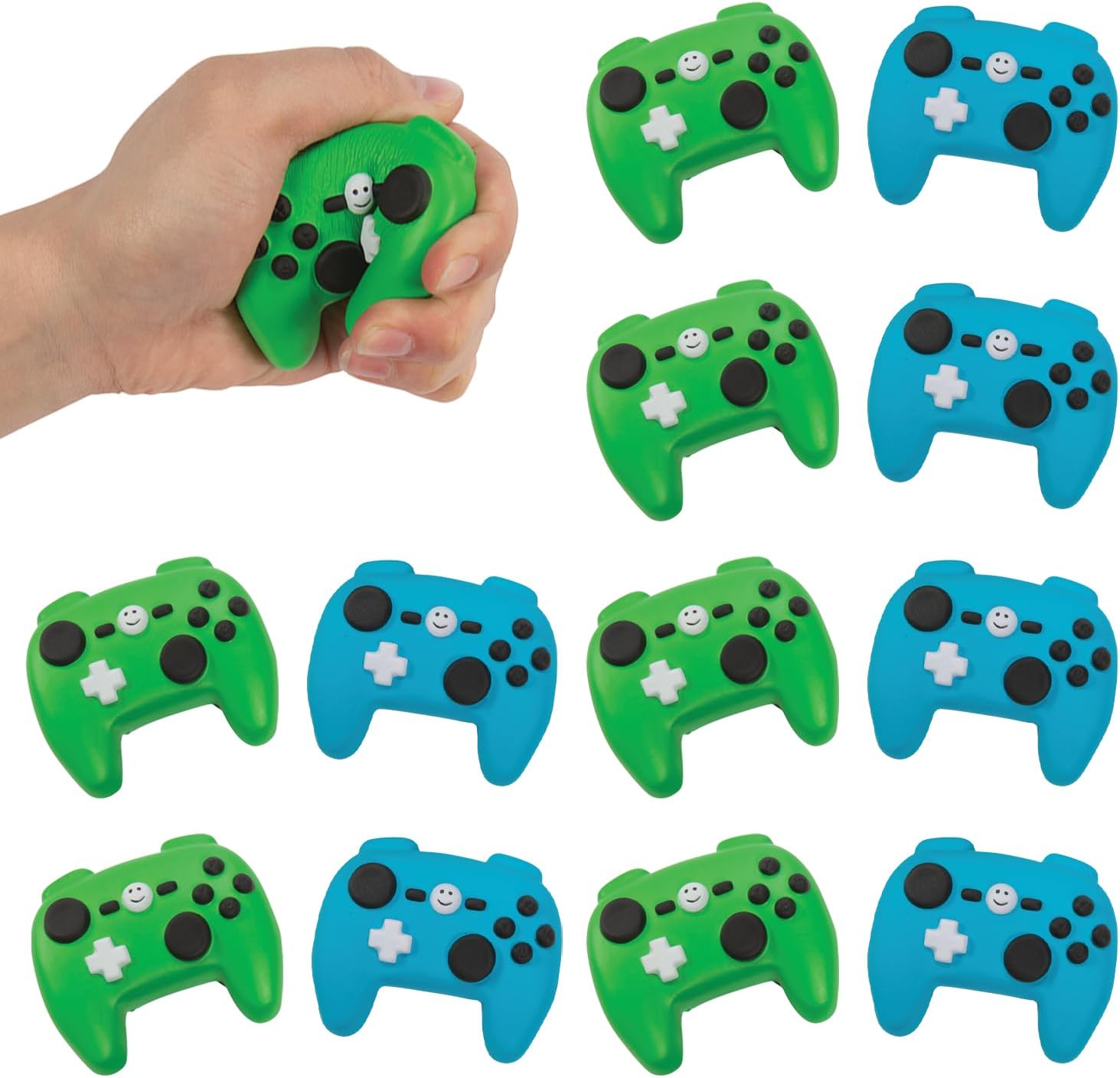Fun Express Gamer Video Game Controller Shaped Stress Toy - Set of 12