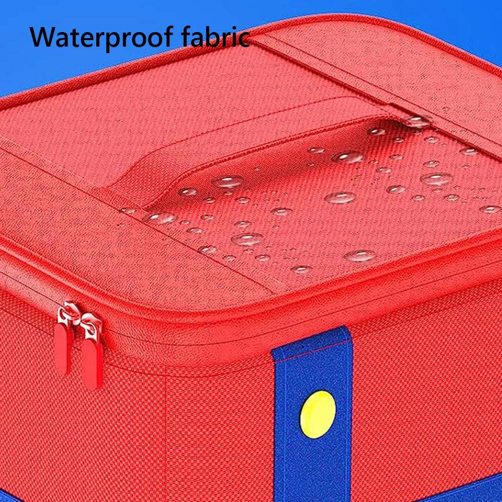 Funda Protectora de Transporte Grande a Prueba de Golpes, Bolsa de Almacenamiento portatil Impermeable Compatible con Nintendo Switch/OLED Consola Pro Controller, Rojo y Azul