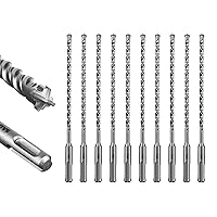 Vista 52 de SALI 10 brocas de martillo giratorio SDS Plus de 1/2 x 6 pulgadas, kit de broca para hormigón, material de carburo de doble rosca de tipo cruzado