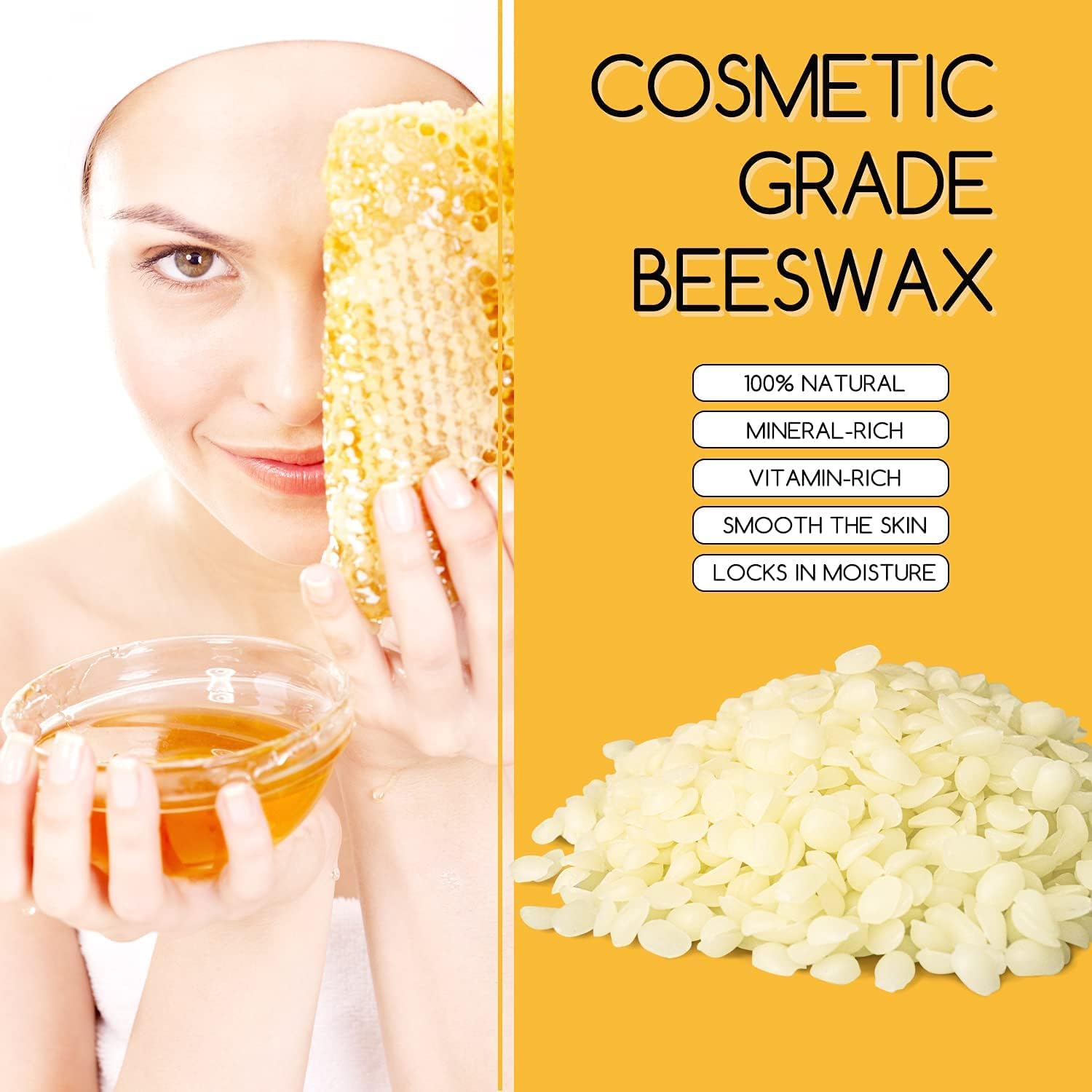 TRINIDa White Beeswax Pellets 10LB, Organic White Beeswax, Beeswax for Candle Making, Body, Skin Care DIY, Lip Balm and Soap Making Supplies