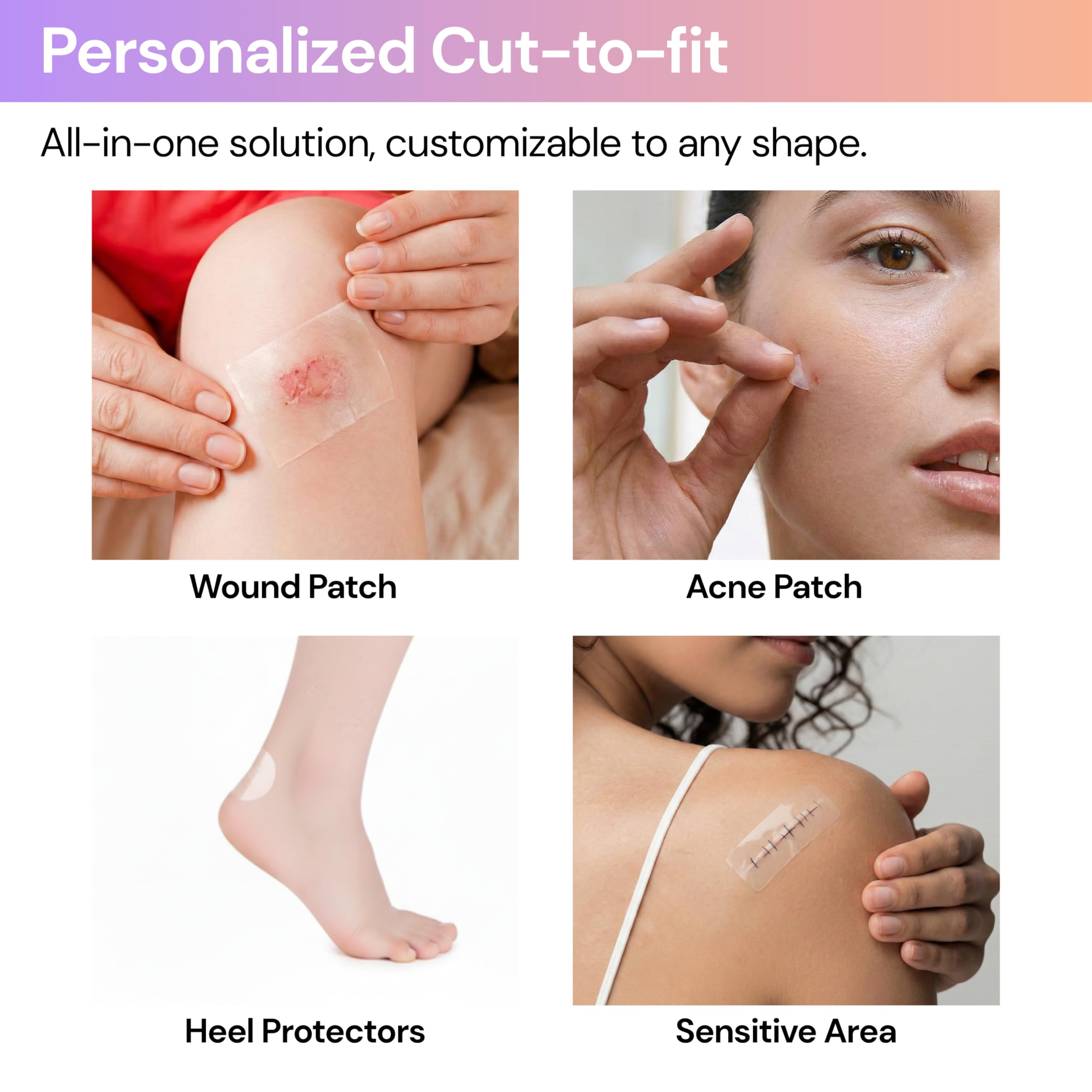 ELDERA Medical Grade Hydrocolloid Dressing Roll, For Wound And Acne Care, Waterproof Wound Care Tape, Cut-to-Fit for Blisters, Burns, Acne & Skin Protection (5 Cm x 500 Cm) — Amazon image 3